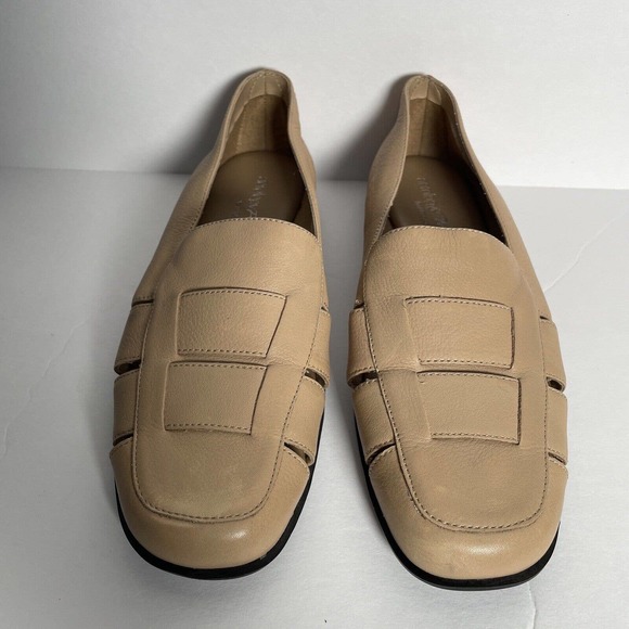 Aerosoles Aerology Flex Flat Slots Of Fun 8 M Beige Tan Leather Woman’s Shoes - Picture 5 of 13